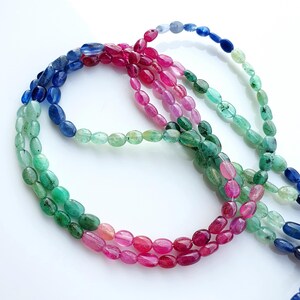 Natural Multi Sapphire Smooth Oval  beads Multi Sapphire Briolette beads  Multi Sapphire Gemstone Beads Multi Sapphire Nuggets beads