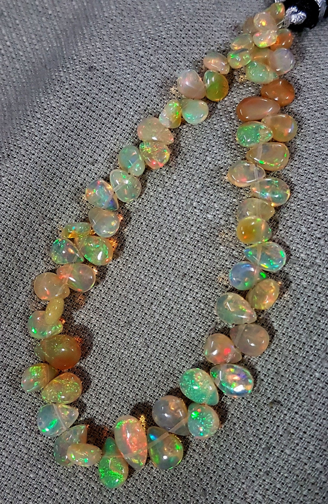 Natural ETHIOPIAN OPAL Gemstone Smooth Pear Shaped Beads Loose Beads ...