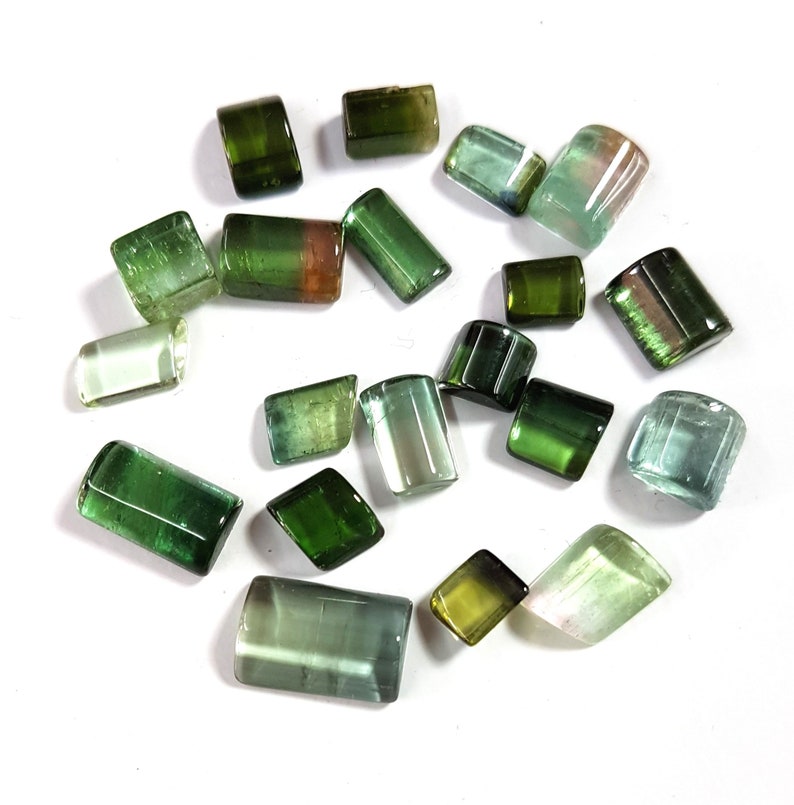 E7207 Natural green Tourmaline gemstone,Tourmaline rectangle shaped loose gemstone,good quality,5x5-7x11 mm,20 pieces,32 Ct.Approx