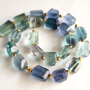 Natural Fluorite Gemstone Faceted Gemstone  Beads 12 inch  Faceted Tumble  Shape  Size -10 MM Approx. | Multi Color Fluorite Beads E10175