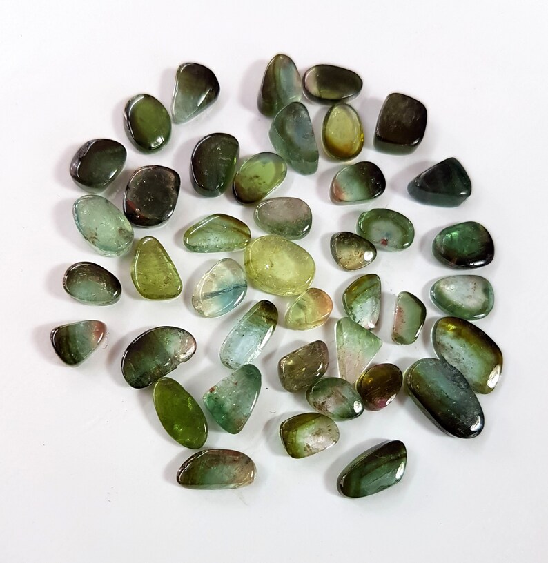 E7270 Natural Tourmaline gemstone,Green Tourmaline cabochons,loose gemstone,Tourmaline cabochon,41 pieces,4x5-6x11 mm,50 ct.Approx