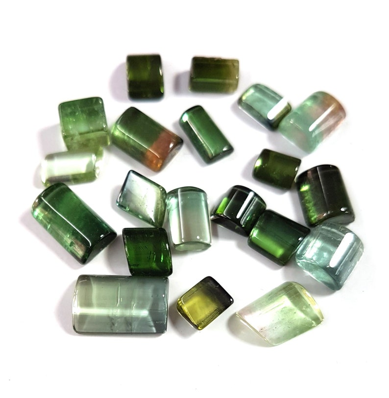 E7207 Natural green Tourmaline gemstone,Tourmaline rectangle shaped loose gemstone,good quality,5x5-7x11 mm,20 pieces,32 Ct.Approx