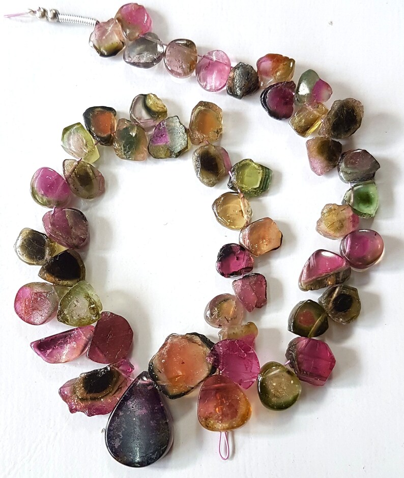 Handmade Beads 4.5 mm 3.5 mm 4 mm SKU No Natural Multi Watermelon Shaded Tourmaline Smooth Beads 15 Inches Gift For Her 210