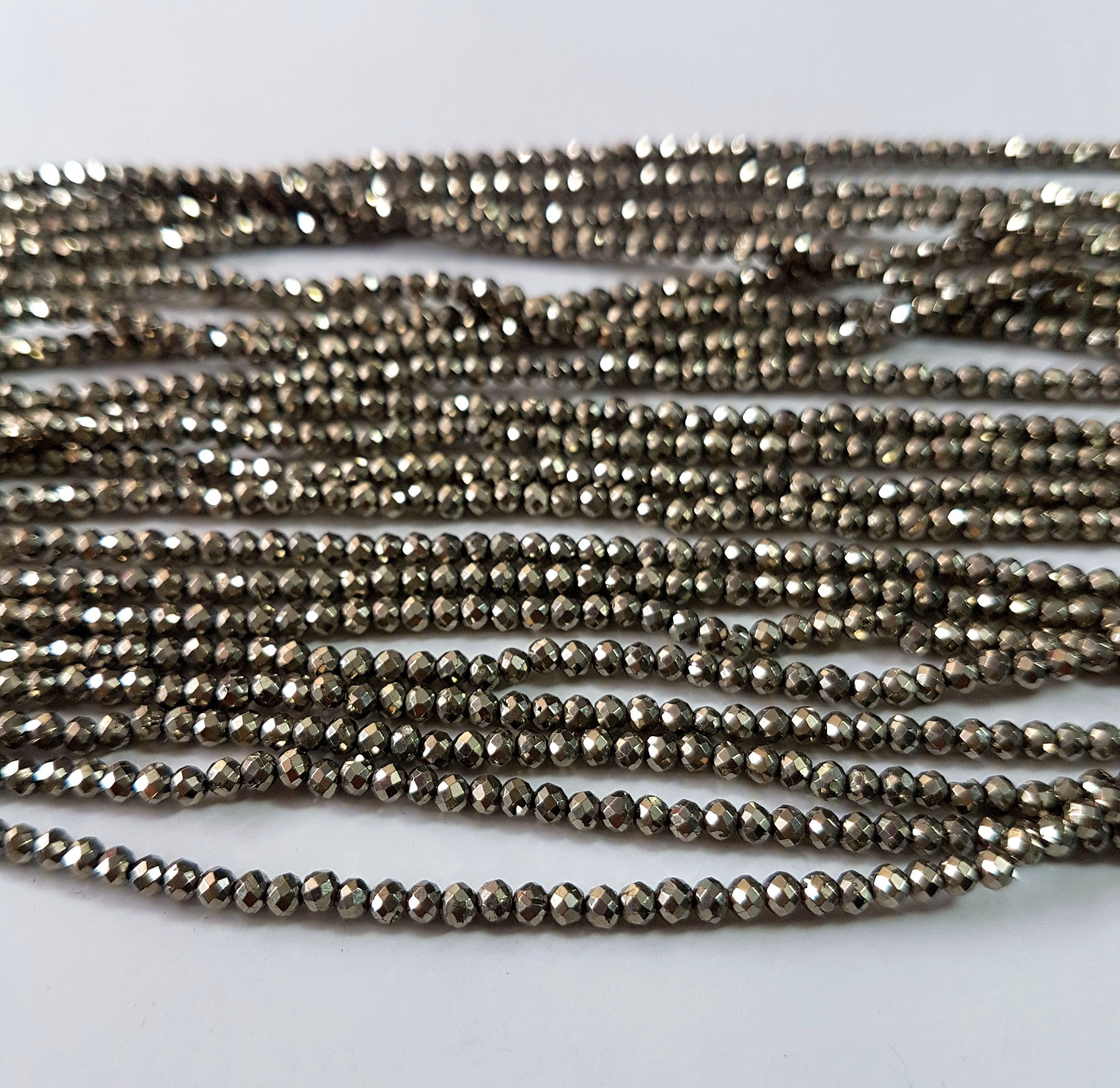 WHOLESALE PYRITE faceted beads rondelets beads very nice Etsy