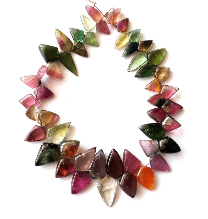 Amazing Brand new Natural WATERMELON TOURMALINE fancy shaped briolettes 5x7 to 8x13 mm 7 inch strand Approx Rare tourmaline E4214