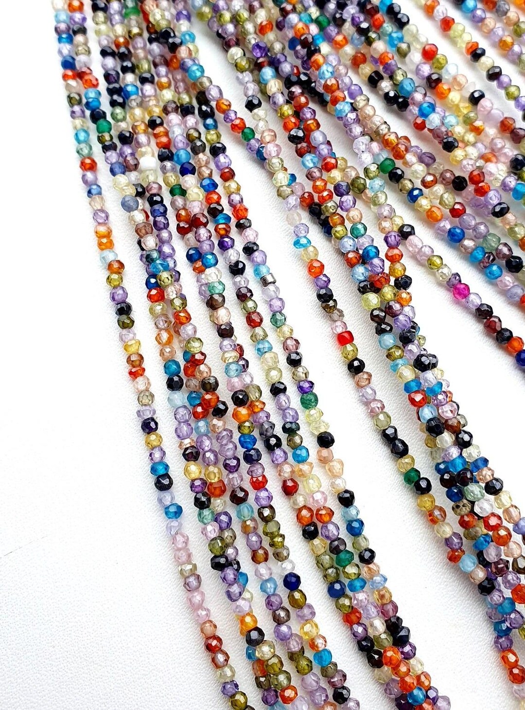 Multicolour Strands 3 Strand Multi Color Rondelle Beads, Multi Stones Beads, Multi Color ...