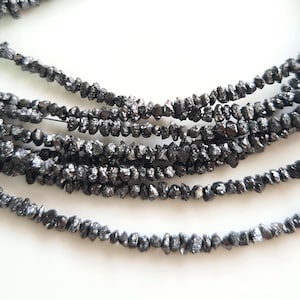 Wholesale Natural Black Diamond Raw Gemstone Diamond Necklace Loose Diamond Raw Gemstone Size-2x3 MM Approx. 16 Inch  Full Strand {E10214}