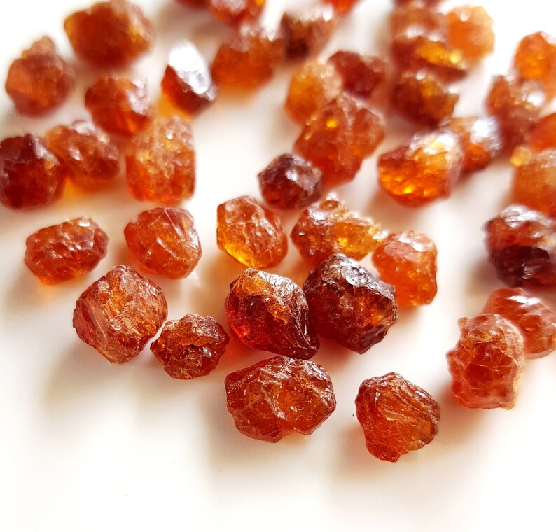 20 Piece Natural Fanta Garnet Gemstone Rough Raw Fanta Garnet for Jewelry Undrilled Loose Crystal Size 8 10 MM Approx. image 9