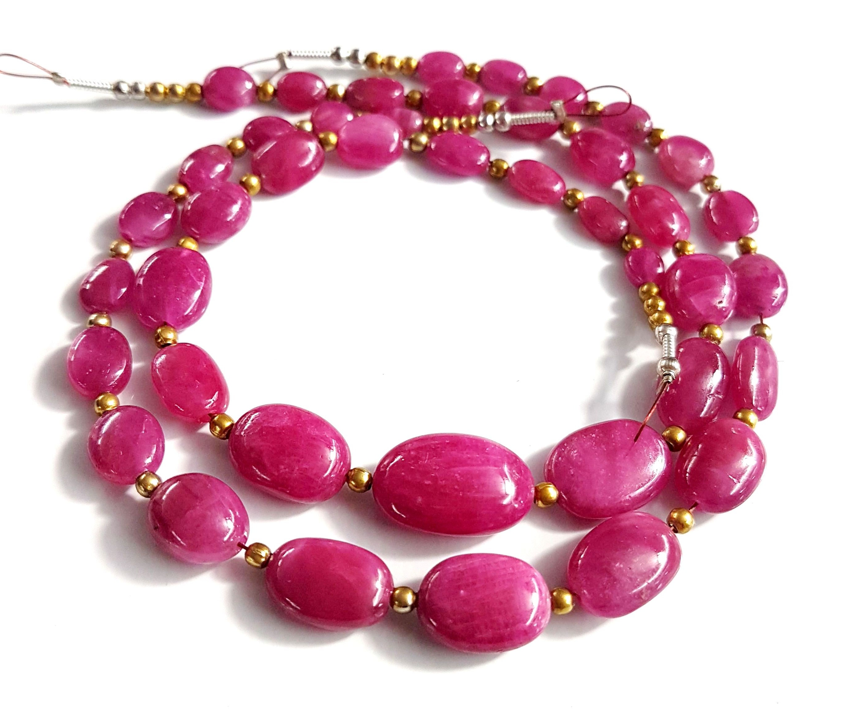 100 NATURAL Burma RUBY Oval Beads Ruby Beads Pink Ruby Etsy
