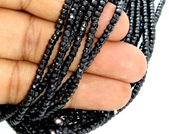 5 LINE BLACK SPINEL beads faceted beads gemstone  quality rondelles beads, 2 mm -- 2.5 mm Approx ,13"strand [E1630] black spinel beads