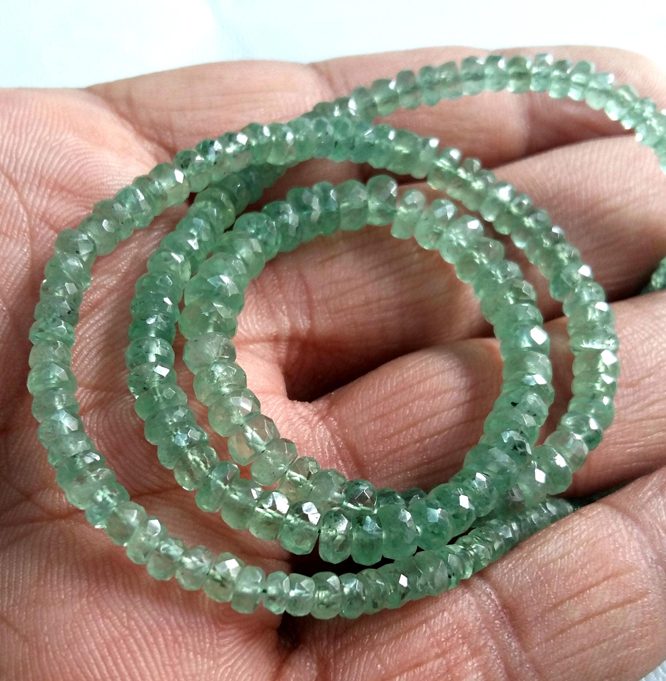 GREEN KYANITE faceted beads kyanite faceted rondelles beads Etsy