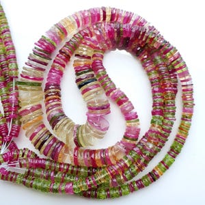 Natural Ruby Rondelle Beads, Faceted Ruby Heishi Beads, Genuine Ruby Gemstone Loose Beads, Ruby Beads, Jewelry Making , Wholesale Beads.