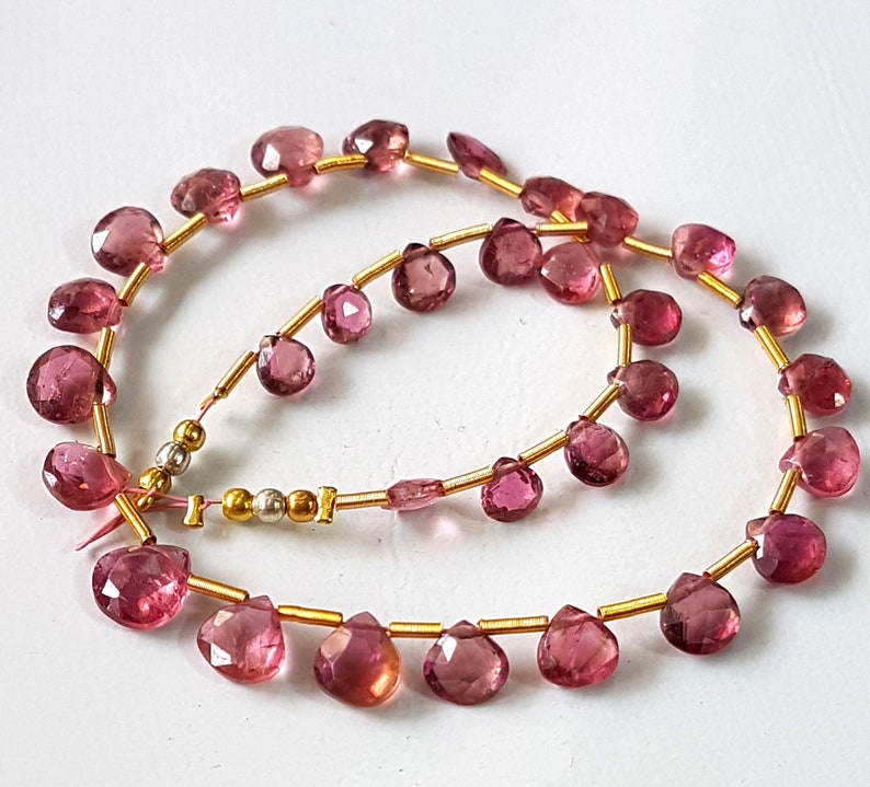 7 Inches Jewelry Making 1 Strand Pink Tourmaline Briolettes 16mmx13mm-17mmx13mm Arrow Shape Side drilled Beads Shaded Beads SPB481