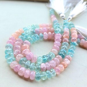 5x8 mm Shaded Aquamarine Beads, Aquamarine Faceted Beads, Aquamarine Rondelle Shape Beads, Shaded Aquamarine Gemstone, Aquamarine Beads