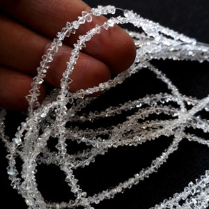 Brandneue erstaunliche HERKIMER Diamant Quarz Perlen, Herkimer Rohstein, 3 mm bis 4 mm --- 16-Zoll-Strang [E3885] Herkimer Kristalle