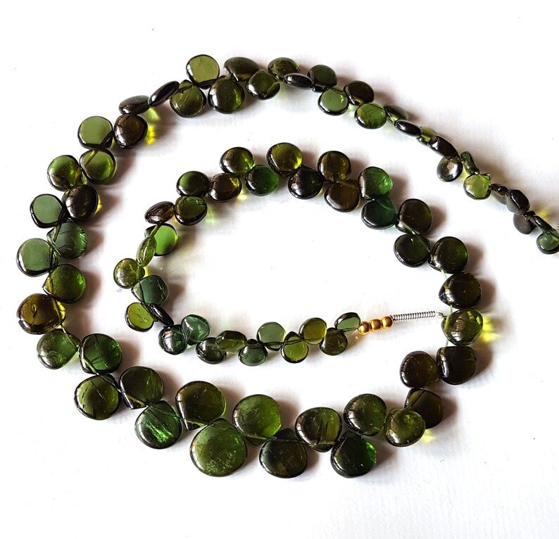 E5616 Natural Green Tourmaline gemstone smooth heart shaped briolettes,Tourmaline beads,tourmaline loose beads,4-9 mm 14 inch strand