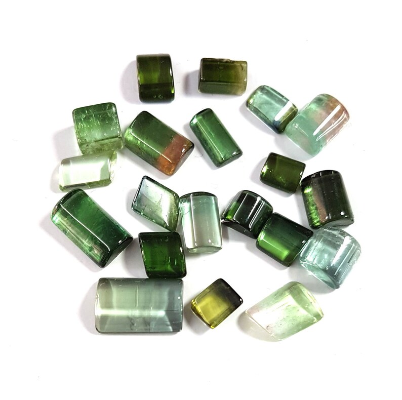 E7207 Natural green Tourmaline gemstone,Tourmaline rectangle shaped loose gemstone,good quality,5x5-7x11 mm,20 pieces,32 Ct.Approx