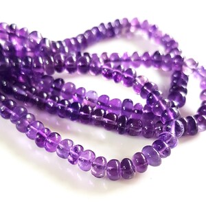 Top Quality Natural Amethyst Gemstone | Faceted Amethyst Roundels Gemstone Size - 4 MM Approx. Loose Gemstone Amethyst 13 Inch Full Strand