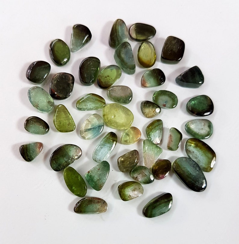 E7270 Natural Tourmaline gemstone,Green Tourmaline cabochons,loose gemstone,Tourmaline cabochon,41 pieces,4x5-6x11 mm,50 ct.Approx