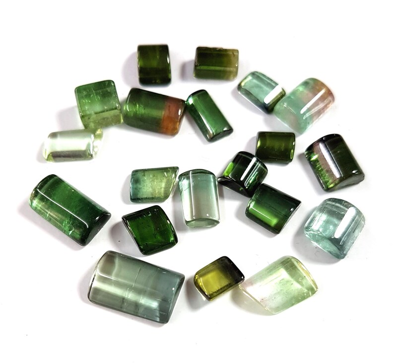 E7207 Natural green Tourmaline gemstone,Tourmaline rectangle shaped loose gemstone,good quality,5x5-7x11 mm,20 pieces,32 Ct.Approx