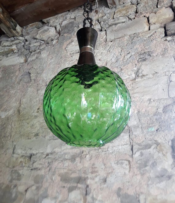 Green Glass Pendant Light 