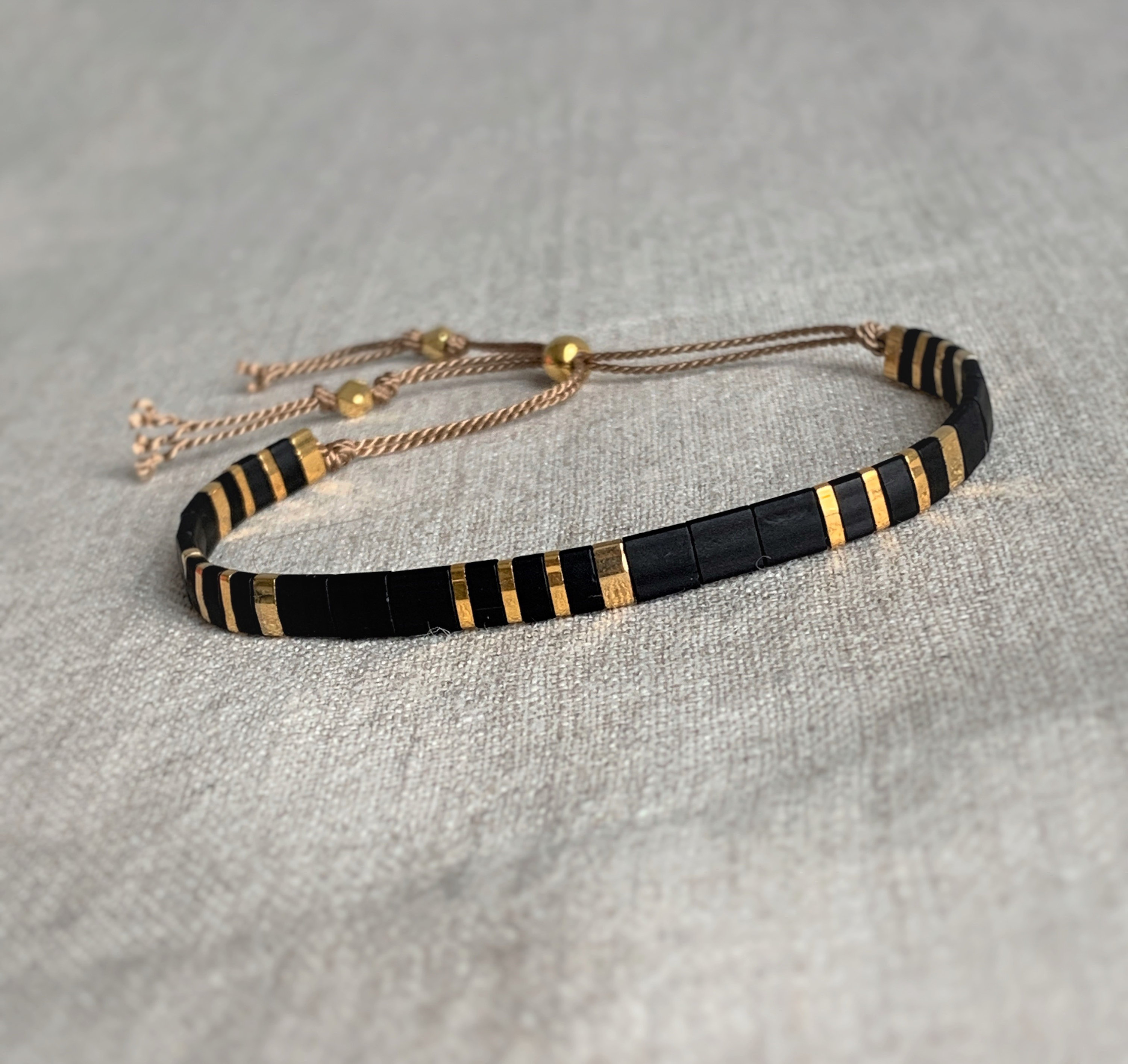 22Kt Gold And Black Bead Bracelet For Baby Boy 67VB170