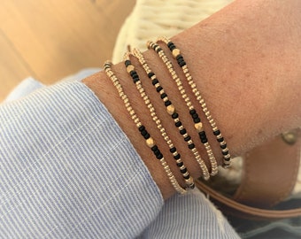 Strech wrap bracelet, seed bead bracelet, long layering necklace, gift for friend