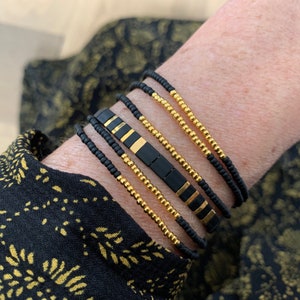 Tila Miyuki Bracelet Set of two bracelets, Wrap bracelet seed beads and a Tila beaded bracelet
