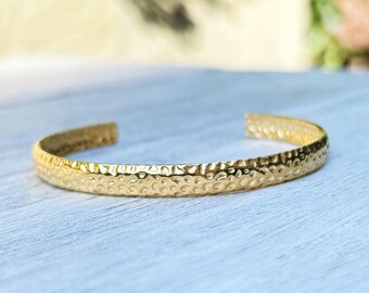 Stainless steel Bangle, hammered 18 kt gold PVD plated Bangle, Gold stacking bracelets, Boho chic jewelry