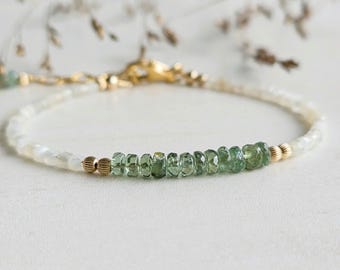 Tourmaline Bracelet, Gemstone and gold filled bracelet, Dainty gem bracelet, Gift Idea for her