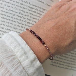 January Birthstone bracelet, Garnet Bracelet, Christmas gift idea for her