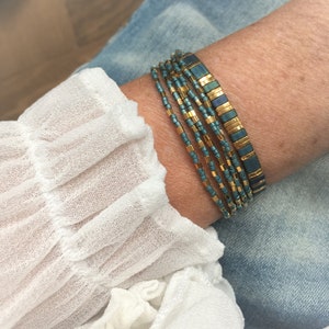 Set of two bracelets, Dainty Wrap bracelet , Tila bracelet, gift for her