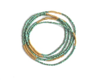 Boho chic wrap bracelet, seed bead bracelet, layering necklace, summer jewelry
