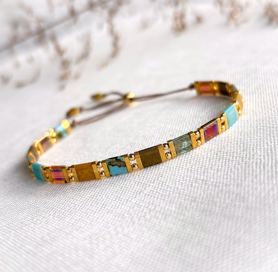 Feestelijke kralen Armband, sieraden feestdagen, Tila Miyuki verstelbare armband, kerstcadeau idee voor haar