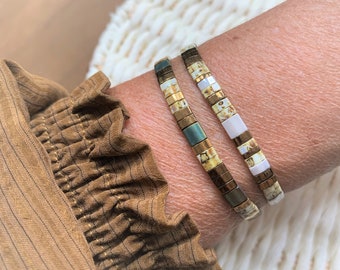 Set of 2 Tila bracelets, Adjustable silk barcelet, gift for her