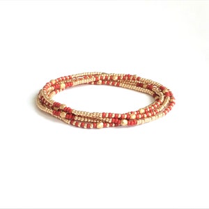 Wrap bracelet with seed beads, layering necklace, Gift for her