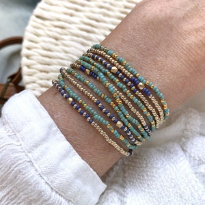 Conjunto de pulseiras, 2 pulseiras envolventes, pulseiras elásticas coloridas