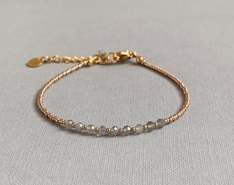 Bracelet  Labradorite, Christmas gift for her, dainty jewelry, skinny gemstone bracelet