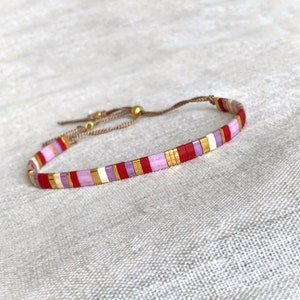 Tila beaded bracelet, stacking bracelet, gift for her, Summer Jewelry, Flat beads Bracelet