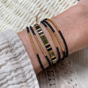 Tila Miyuki Bracelet Set of two bracelets, Wrap bracelet seed beads and a Tila beaded bracelet