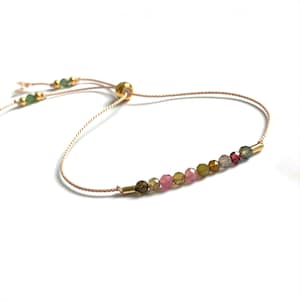 Zijde koord armband met Toermalijn,  verstelbare armband met Edelsteen, Moederdag cadeau idee