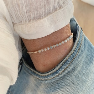 Bracelet Aquamarine , Birthstone  March,  Jewelry, gift for her