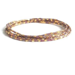 Seed bead Wrapbracelet, gift Friend, gold plated jewelry, stacking Bracelet image 1