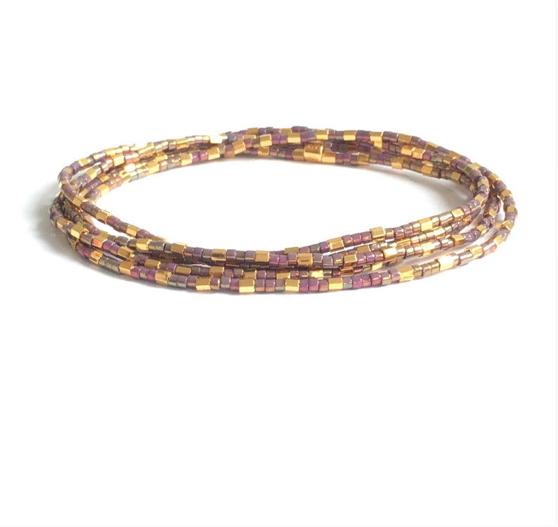 Seed bead Wrapbracelet, gift Friend, gold plated jewelry, stacking Bracelet image 1