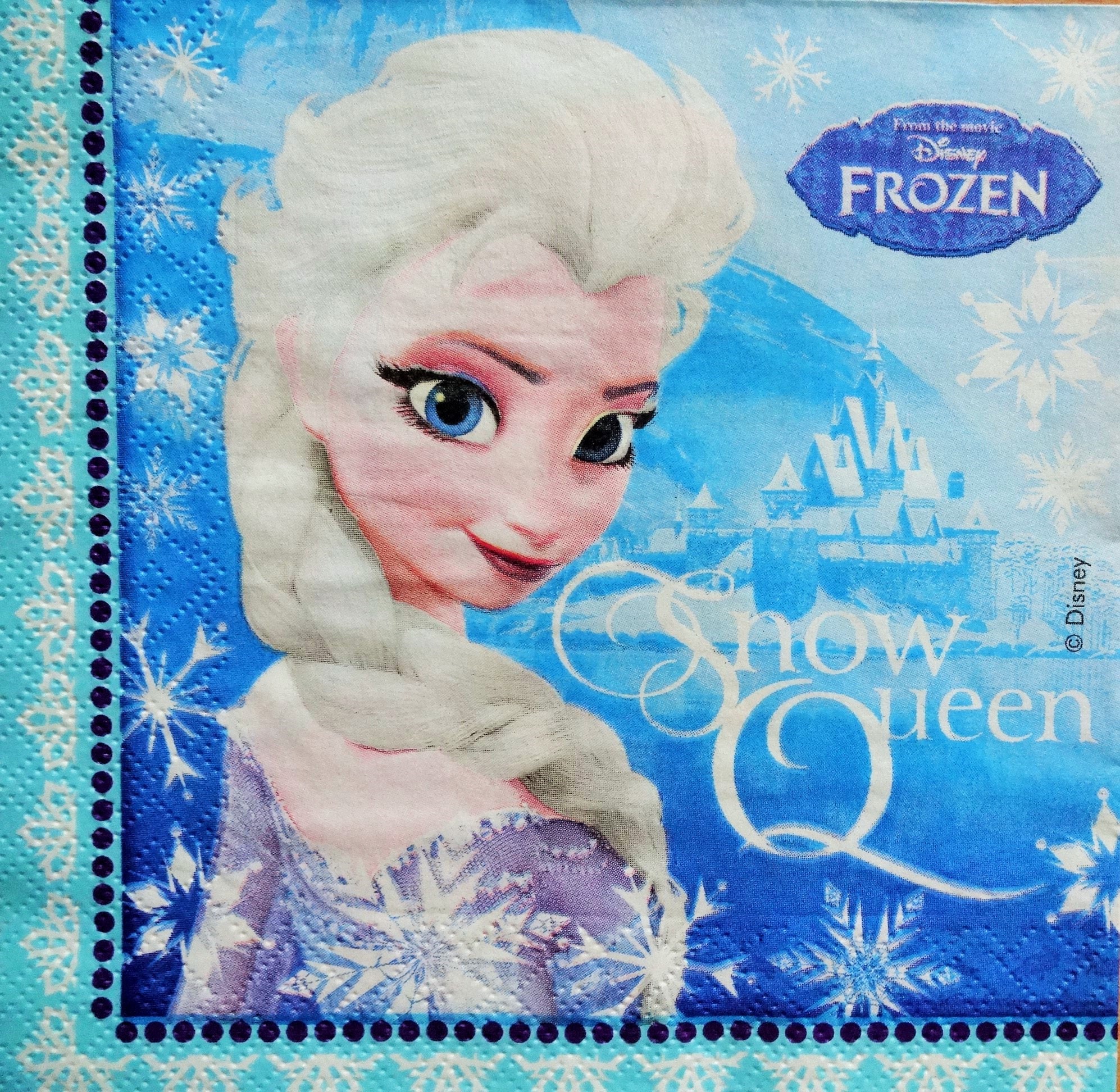 4 Frozen Theme Napkins Disney Napkins Decoupage Napkins Etsy