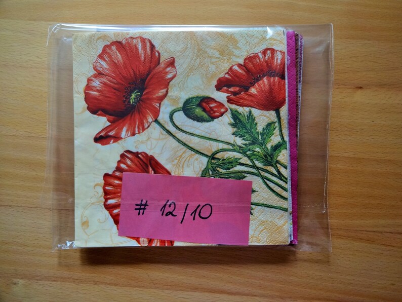 10 Single Mixed Media Printed Paper Napkins Etsy