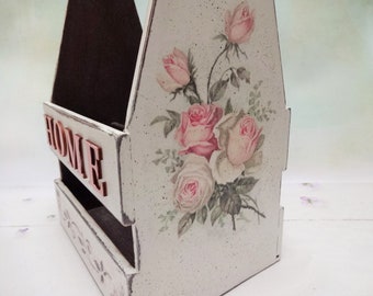 Shabby Chic Floral Kitchen Caddy and Tea Bags Box