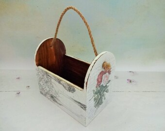 Rustic Decoupage Kitchen Caddy