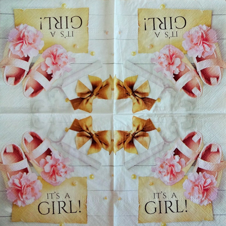 4 Baby Shower Paper Napkins Floral Napkins Lunch Napkins Etsy