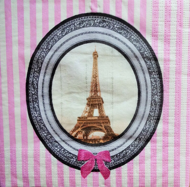 4 Paris Theme Lunch Napkins Decoupage Napkins Printed Paper Etsy